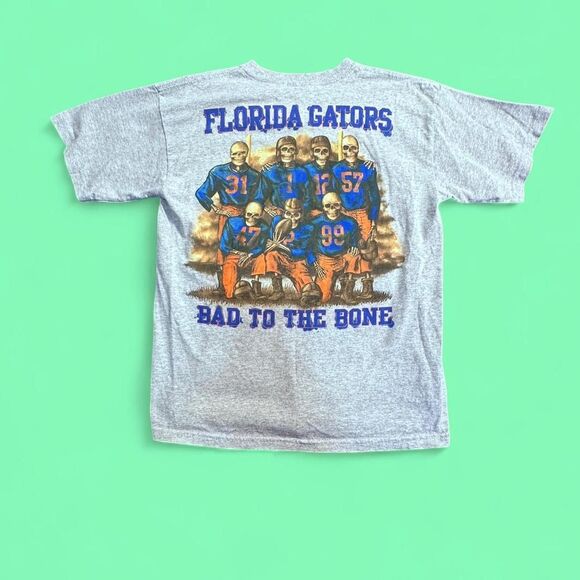 1990s Florida Gators “Bad to the Bone” Football T-Shirt – Gray – Size Youth L - Picture 3 of 4